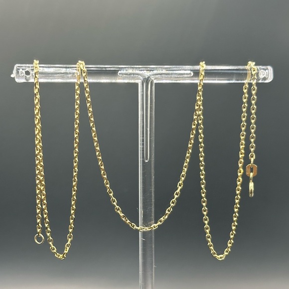 24” 1.7mm. Solid 14K Yellow Gold D/C Forzentina Chain Necklace - Picture 14 of 17